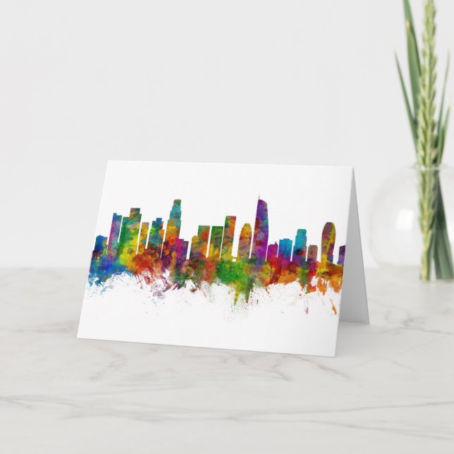 Los Angeles California Skyline Karte (Vorderseite)