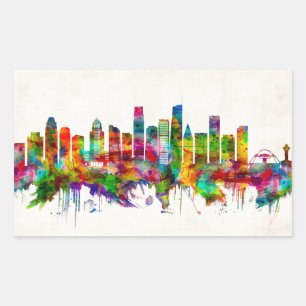 Los Angeles California Skyline Rechteckiger Aufkleber