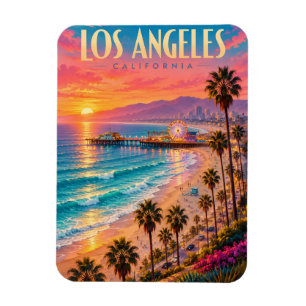 Los Angeles California Sonnenuntergang Reiseplakat Magnet