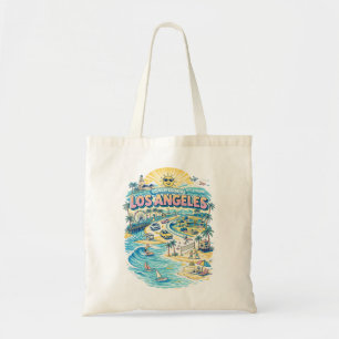 Los Angeles California Strand Leben Illustration Tragetasche