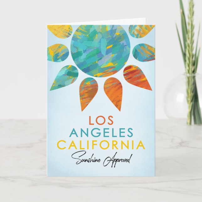 Los Angeles California Sunshine Travel Karte (Vorderseite)