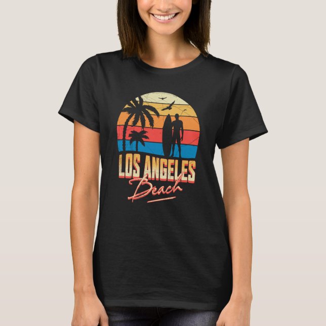 Los Angeles California Surfing Sommer V T-Shirt (Vorderseite)