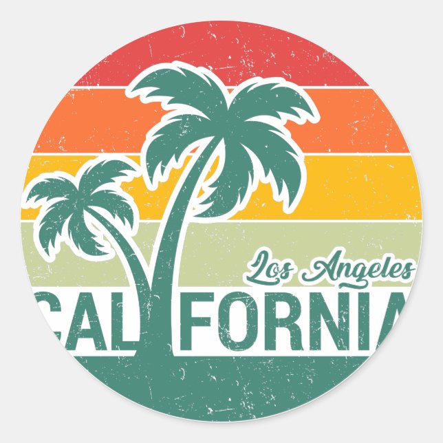 los angeles california T - Shirt KaffeeTasse Runder Aufkleber (Vorderseite)