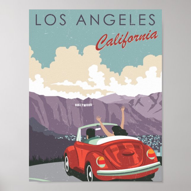 Los Angeles California USA Berühmter Reiseort Poster (Vorne)