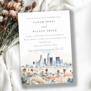 Los Angeles, California Watercolor Couples Dusche Einladung