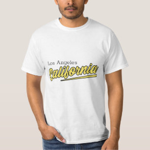 Los Angeles California Yellow Typografy T-Shirt