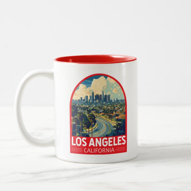 Los Angeles California Zweifarbige Tasse (Links)
