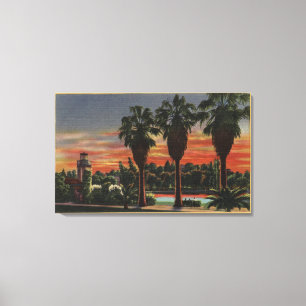 Los Angeles, CaliforniaSunset im Echo-Park Leinwanddruck