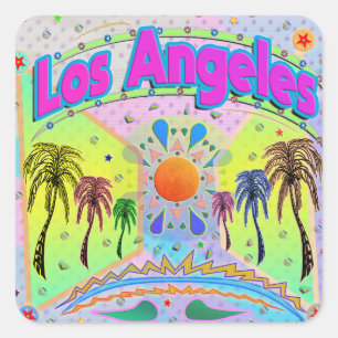 Los Angeles Calm Quadratischer Aufkleber