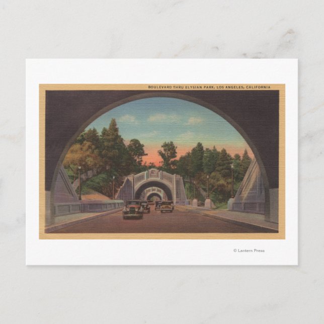 Los Angeles, CATnel-Ansicht des Elysian Parks Postkarte (Vorderseite)
