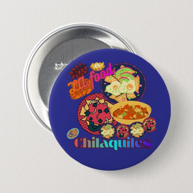 Los Angeles Chilaquiles tiefblau Button (Vorne & Hinten)