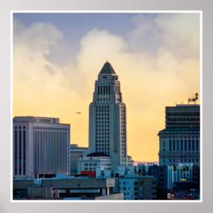 Los Angeles City Hall Wandkunst Skyline-Druck Poster