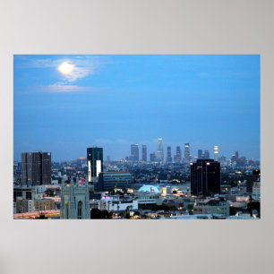 Los Angeles City Lights at Dusk Print Poster