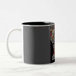 Los Angeles City Map - Earthtone Abstrakt Art Prin Zweifarbige Tasse