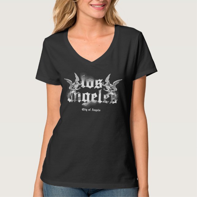 Los Angeles City of Angels Black T-Shirt (Vorderseite)
