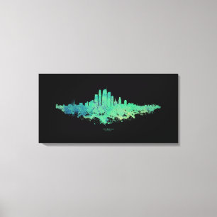 Los Angeles City Skyline - Minze Green Leinwanddruck