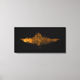 Los Angeles City Skyline - Orange  Leinwanddruck