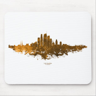 Los Angeles City Skyline - Orange Mousepad