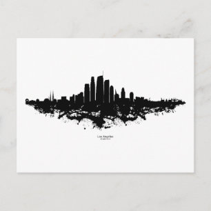 Los Angeles City Skyline Watercolor Postkarte