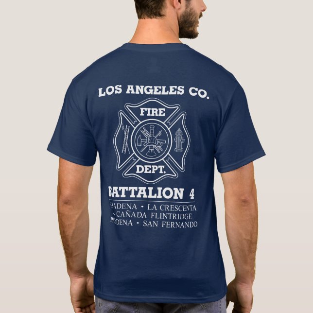 Los Angeles Co Feuerkabine Bataillon 4 T - Shirt (Rückseite)