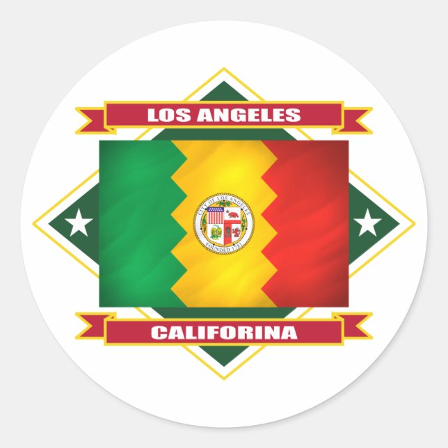 Los Angeles Diamond Runder Aufkleber (Vorderseite)