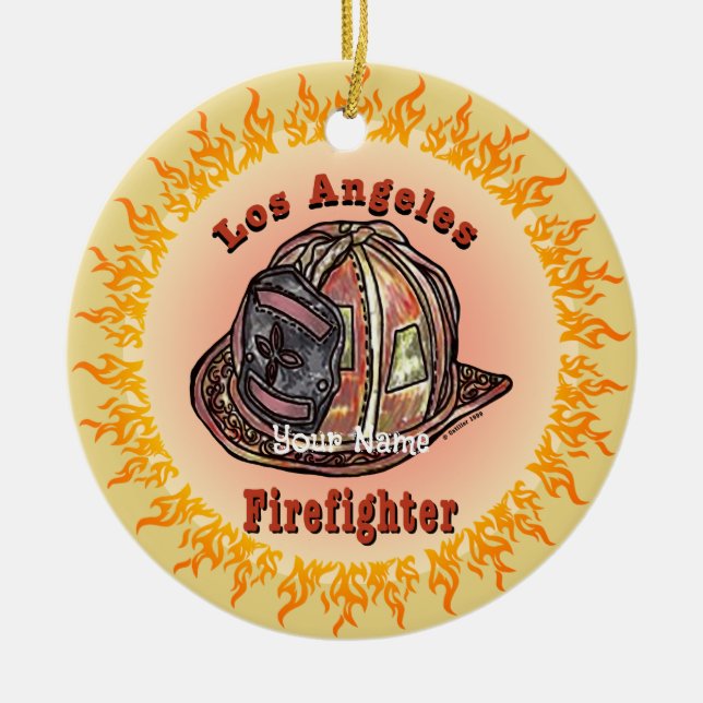 Los Angeles Feuerwehrschmuck Keramik Ornament (Vorne)