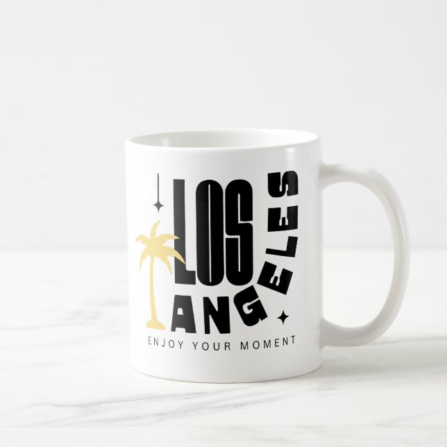 Los Angeles - Genießen Sie Ihren Augenblick, Retro Kaffeetasse (Rechts)