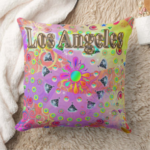 Los Angeles Glückliches Goldenes Kissen