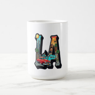Los Angeles Gothic Retro Auto & Skelett Design Kaffeetasse