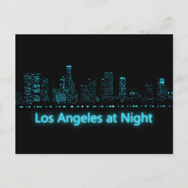 Los Angeles in der Nacht Postkarte (Vorderseite)