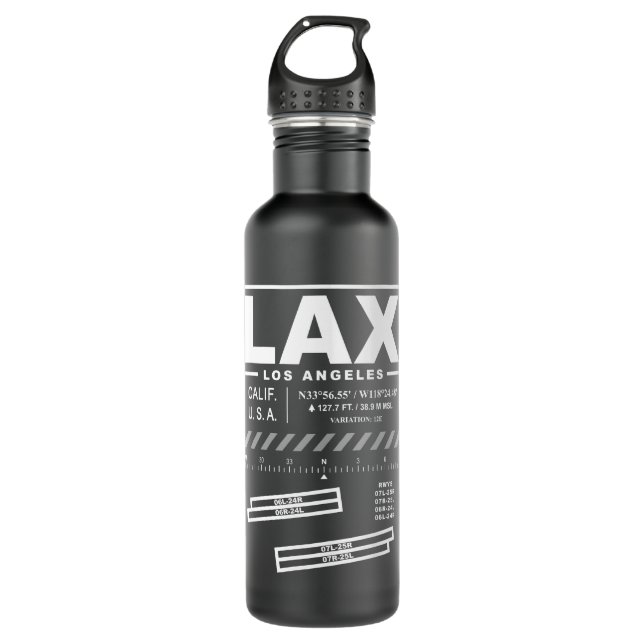 Los Angeles International Airport LAX Edelstahlflasche (Vorderseite)