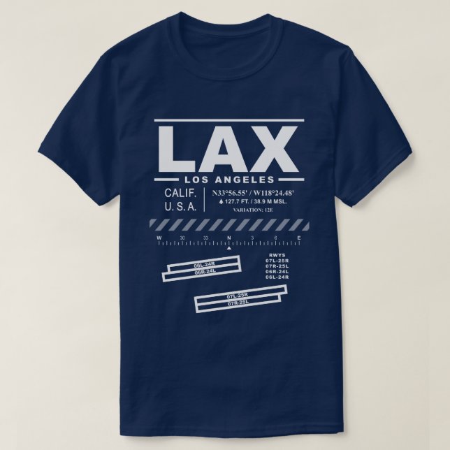Los Angeles International Airport LAX T - Shirt (Design vorne)