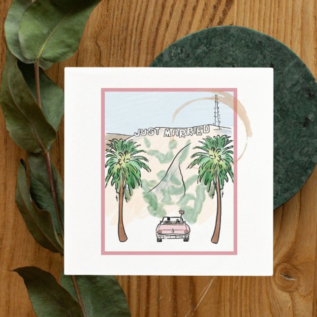 Los Angeles Just Married Cocktail Serviette (Von Creator hochgeladen)