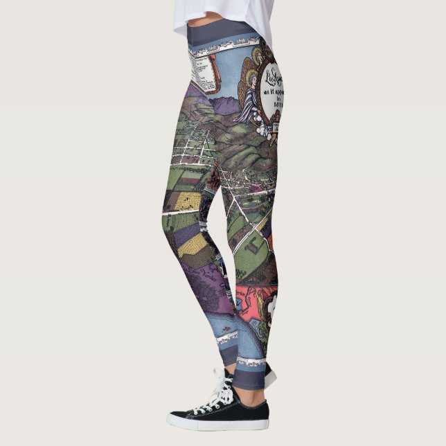 Los Angeles, Kalifornien, antike Luftkarte Leggings (Links)