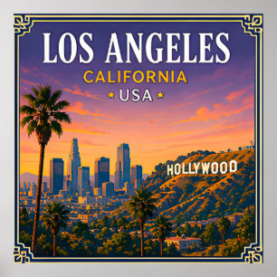 🌴 Los Angeles Kalifornien Erinnerung aus Hollywoo Poster