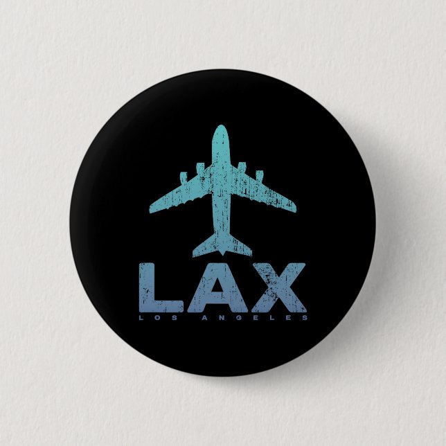 Los Angeles Kalifornien Lax Flughafen-Code La Urla Button (Vorderseite)