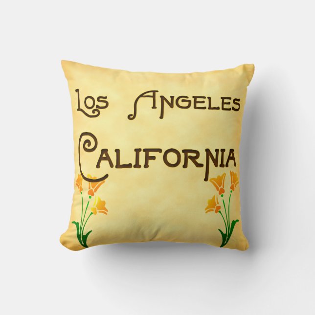 Los Angeles, Kalifornien mit Mohnblumen-Kissen Kissen (Vorderseite)