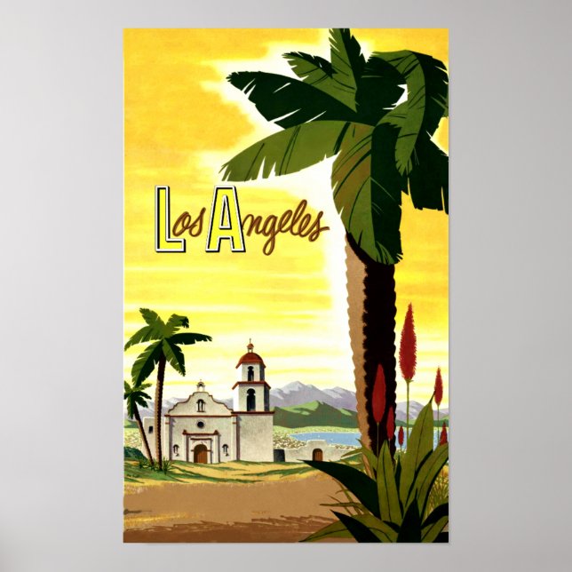 Los Angeles, Kalifornien, Reiseplakat. Poster (Vorne)