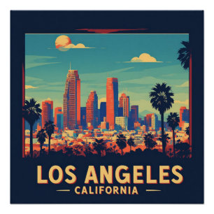 Los Angeles Kalifornien Retro-Reise Poster
