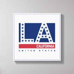Los Angeles, Kalifornien Rot, Weiß und Blau Leinwanddruck
