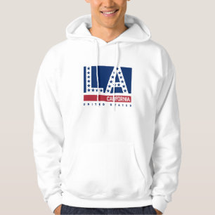 Los Angeles, Kalifornien rote, weiße u. blaue Hoodie