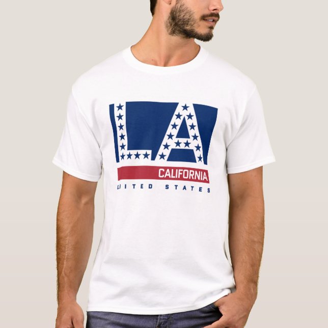 Los Angeles, Kalifornien | rote, weiße u. blaue T-Shirt (Vorderseite)