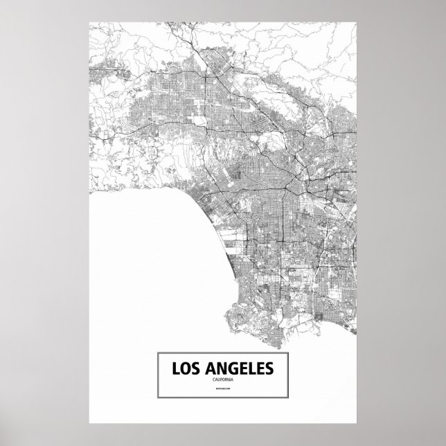 Los Angeles, Kalifornien (schwarz auf weiß) Poster (Vorne)