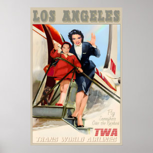 Los Angeles Kalifornien TWA Trans World Airlines Poster