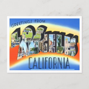 Los Angeles, Kalifornien, Vintage Big Letters Postkarte