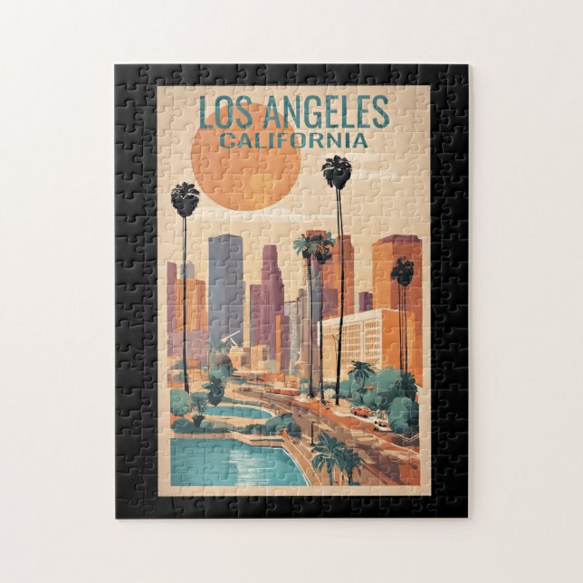 Los Angeles, Kalifornien, Vintage Illustration (Vertikal)