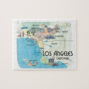 Los Angeles Kalifornien Vintage-Reisekarte