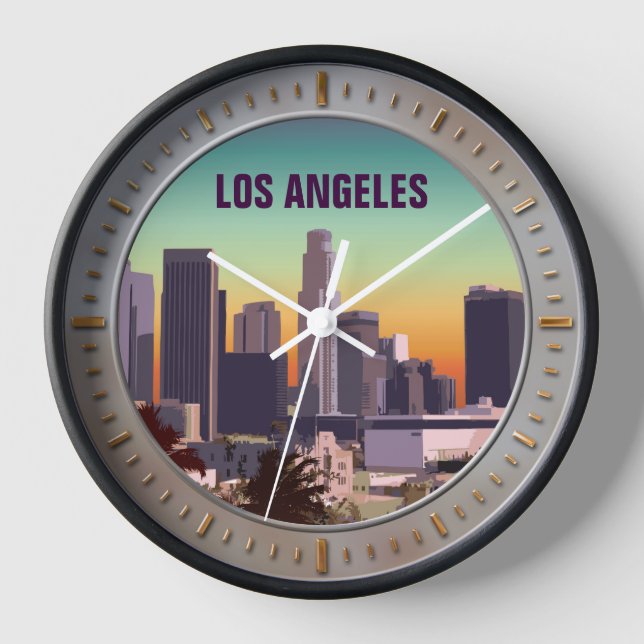 Los Angeles, Kalifornien Wanduhr (Vorderseite)