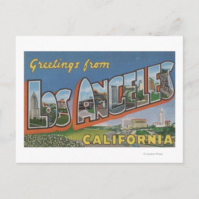 Los Angeles, KalifornienGroße Briefszenen Postkarte (Vorderseite)