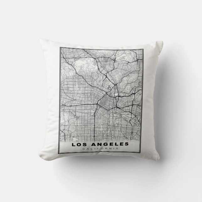 Los Angeles Karte Kissen (Vorderseite)
